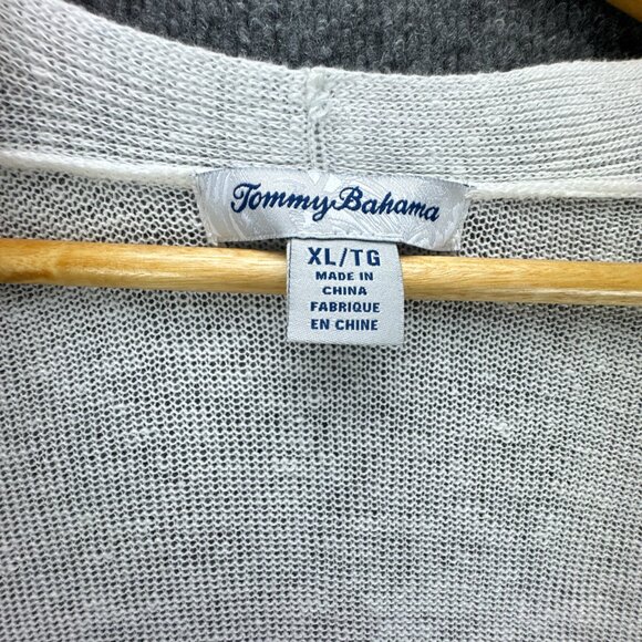 Tommy Bahama Linen Cardigan Womens Extra Large Open Long Duster White Sweater - Picture 8 of 14